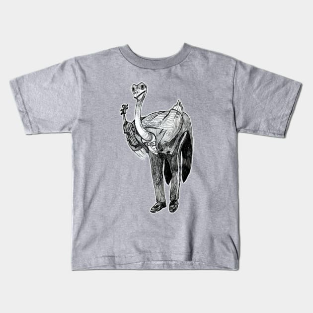 Carnival Animals - Ostrich playing Violin/Viola Kids T-Shirt by SSBDguy75